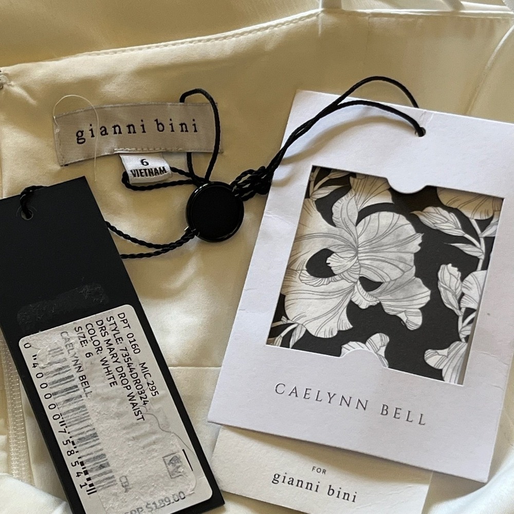 Gianni Bini Caelynn Bell Mary Drop Waist Maxi Dress White Sm 6 NWT Wedding Bride - Picture 12 of 16